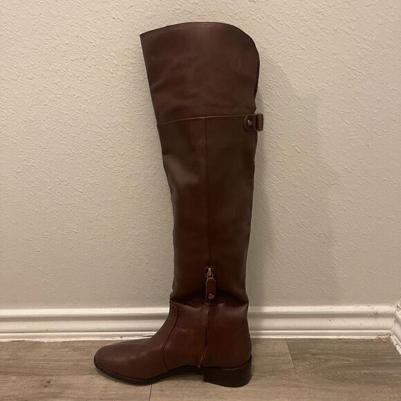 BCBG MaxAzria brown leather over the boots - Picture 8 of 16